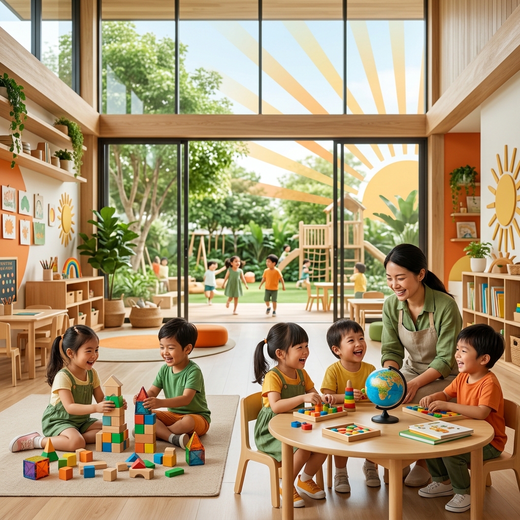 Trẻ em vui chơi tại mầm non Ori Sun